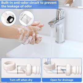 Siphon Für Küchenspüle Mit Flexiblem Ablaufschlauch 1 1/4 Zoll Siphon Raumsparsiphon Für Das Badezimmer, 360° Einstellbarer Siphon Waschbecken, Abflussrohr Mit Geruchsverschluss