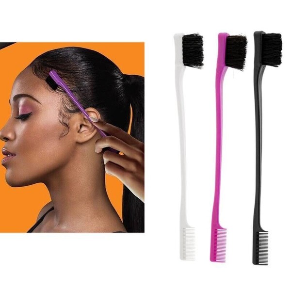 YY Edge Control BRUSH Double Sided Comb Smooth Natural Look