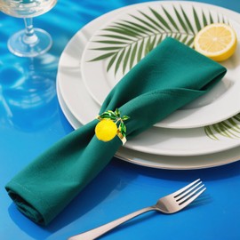 Lemon Napkin Rings Set of 8 Gold Fruit Napkin Ring Bulk Spring Farmhouse Napkin Rings Serviette Buckle Holder for Baby Shower Birthday Wedding Party Decor Family Gatherings Dinner Table Setting