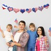 Whaline Patriotic Heart Felt Banner 3D American Flag Heart Pre-Strung
