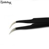 Rolabling 2pcs Elbow & Straight Black Nail Tweezers Rhinestone Picker