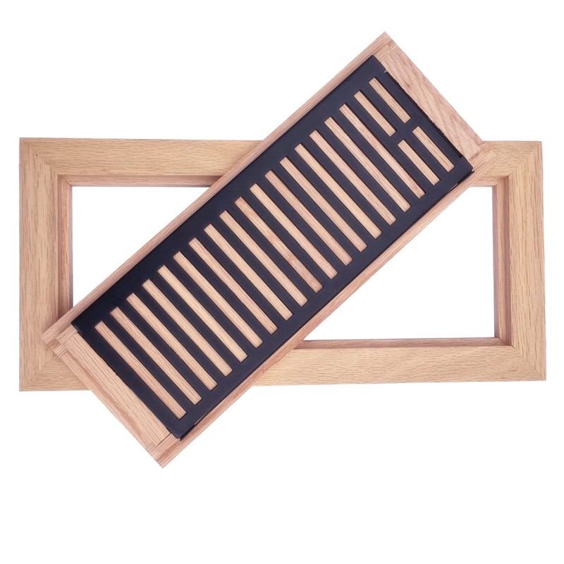 Razo Red Oak Wood Flush Mount Floor Register Vent Cover,