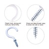 Leliafleury 20Pcs Screw in Hooks Plastic Coated White Cup Hooks
