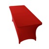 Peomeise 8FT Spandex Table Cover Rectangular Stretch Spandex Tablecloth (Red,8FT)
