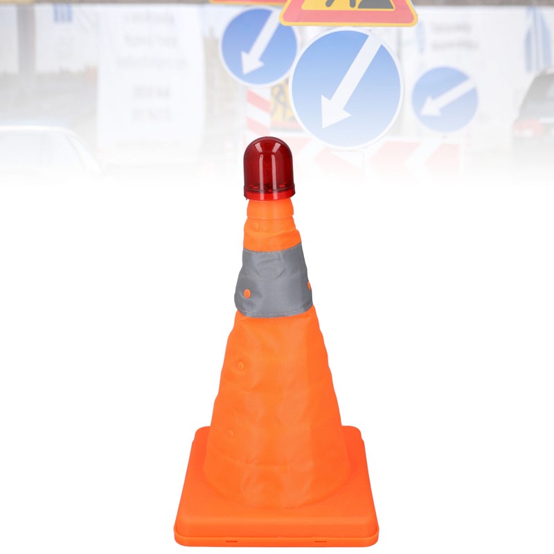 2 Set 30cm Traffic Cones Foldable Reflective Strips Road Safety