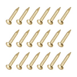 METALLIXITY Small Nails (1.5x12mm) 100pcs, Brass Tiny Hardware Nails - for Household Woodworking, Brass Tone