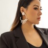 BERYUAN Beaded Ball Earrings Beads White Pearls Earrings Moon Earrings