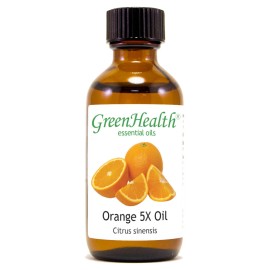 GreenHealth Orange 5X Essential Oil - 2 fl oz - Amber Glass Bottle w/ Cap - GreenHealth