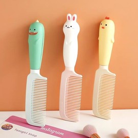 Portable Handle Hairbrush Portable Comb Hairstyle Ring Beauty Tool Hair Brush Hair Care Dinosaur / 휴대용 손잡이 헤어브러쉬 휴대 용 빗 헤어스타일 링 미용 도구 머리카락 솔 헤어 케어 공룡