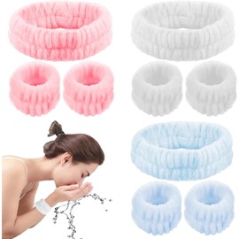 9 PCS Wrist Bands to Wash Face, Wrist Spa Wash Band, Skincare Headbands, Soft Makeup Headbands for Washing Face, Elastic Face Wash Headband and Wristband for Women, Girls