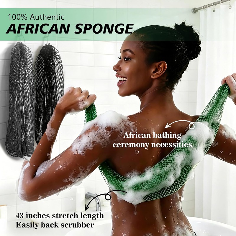 Esponja de red africana Mifeloy Paquete de 3 estropajos exfoliantes