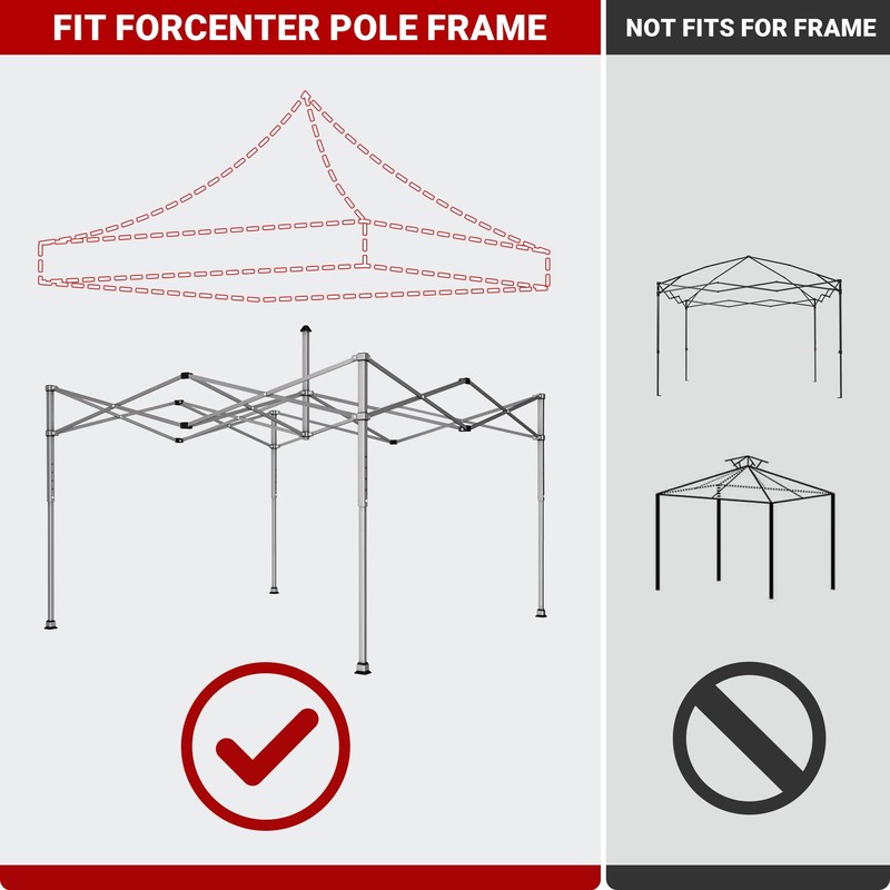 CLAETF 10x10 Canopy Replacement Top for Pop Up Canopy Tent