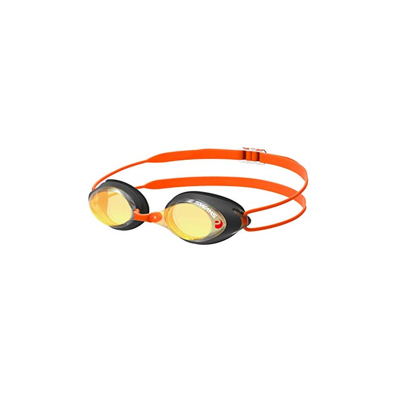 SWANS SRX-M PAF Mirrored Competition Swimming Goggles, Smoke Orange