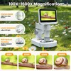 Digital Microscope for Kids, 100x-1600x Portable Microscope with 8 Adjustable