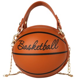 LoveWLC basketball Shaped purse Cross Body Bag,PU Handbag Shoulder Bag for Girls Women