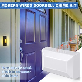 Saillong Wired Door Bell Chime Kit with 16V 10VA Two Note Lighted Metal Doorbell Buttons and Doorbell Chime Cover for Home Wall Inside, Compatible with Most Brand Doorbells, Black (Hill Style)