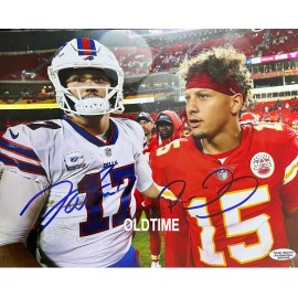 Josh Allen Bills Patrick Mahomes Chiefs Rivalry Autographed Signed Reprint 8x10