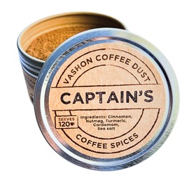 Coffee Dust - Captain's Coffee | Coffee Spice Blend to Flavor Coffee and Tea | Cinnamon, Nutmeg, Turmeric, and Cardamom | No Sugar, No Artifical Flavors, 120 Servings
