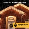 SALCAR LED Eisregen Lichterkette Außen 10m, Lichtervorhang Fenster Weihnachten Innen