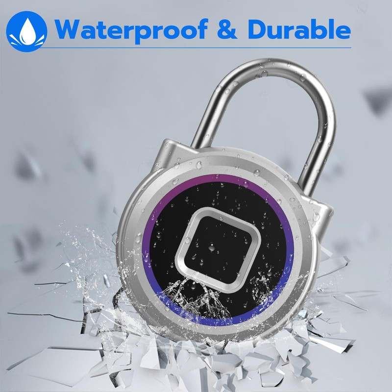 Dhiedas Fingerprint Padlock - Gym Locker with Bluetooth APP for