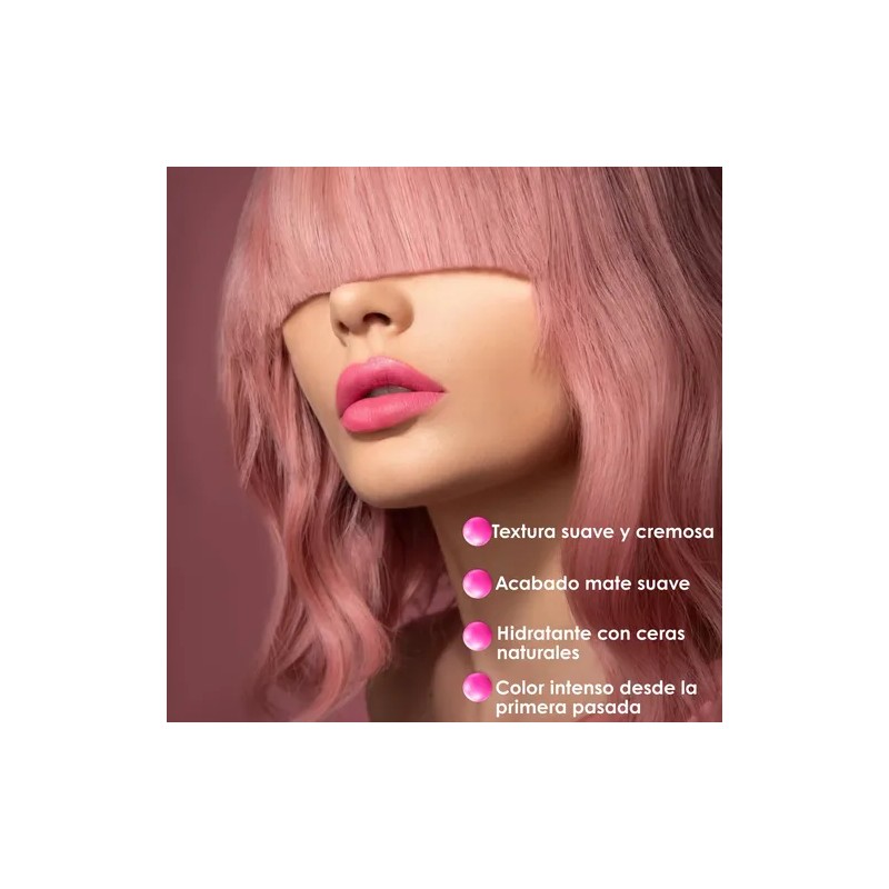 Pink Up Lipstick Acabado Mate Color Intenso Larga Duración