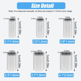 FUSIGO Aluminum Fishing Line Crimp Sleeves, 120pcs Single Barrel Oval Crimping Loop Sleeves Tubes Fishing Line Connector Fishing Wire Leader Rigging Tackle for Wire Rope Cable (3.7 * 1.8mm-120pcs)