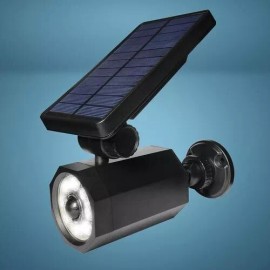 Patriot Lighting Black LED Solar Single Head Motion Sensor Stake Wall Outdoor Security Spot Light