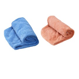 Baluue 2pcs Thick Hair Drying Towel Super Absorbent Bathroom Wrap for Quick Drying Lightweight and Portable for Home Use Travel Brown Blue