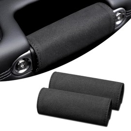 pinflaw 2 PCS Car Inside Door Handle Protector, 5.7" x 4.72" Breathable Suede Anti-Scratch Closure Protective Case, Universal Vehicle Interior Accessories, for Cars, Trucks and Vans (Black)