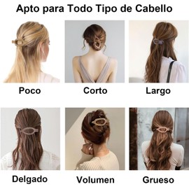 Pinzas para Cabello, Juego de 4 Broches para Cabello de Mujer con 50 Pinzas de Onduladas, Horquillas Planas Antideslizantes para Cabello Grueso y Fino, Accesorios para el Cabello