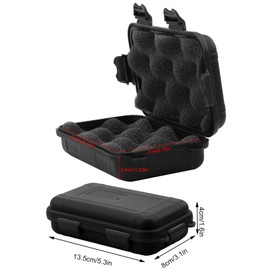Topyond Outdoor Survival Storage Case, Shockproof Waterproof Watertight Storage Box, Sealed Container Case, Suitable for Fishing Camping Hiking Outdoor Activities 5.3 x 1.6 x 3.1inch(Small-Black)