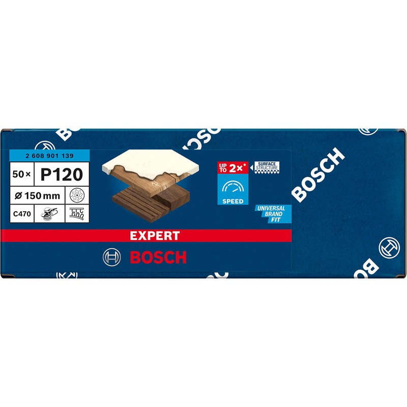 Bosch 50 x Expert C470 Multi-Hole Sandpaper (for Paint on