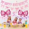Pink Bow Birthday Party Decorations Dusty Light Pastel White Bows