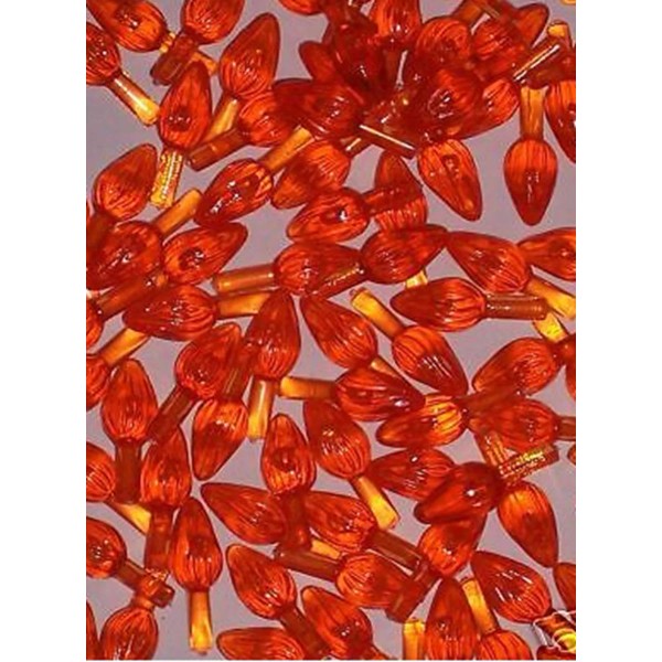 Unbranded Ceramic Christmas Tree Lights~~ Orange~~Small Twists (25)