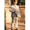 Tesscy Linen Boys Blue Suits Beach Wedding Suit Summer Casual