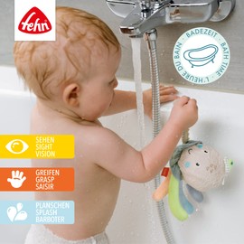 Fehn Fehn Badetier Oktopus – Kuscheltier Baby Badespielzeug für die Badewanne - Schwimmendes Wasserspielzeug für fröhlichen Badespaß – Badewannenspielzeug Spielzeug für Babys und Kleinkinder ab 0+ Monaten