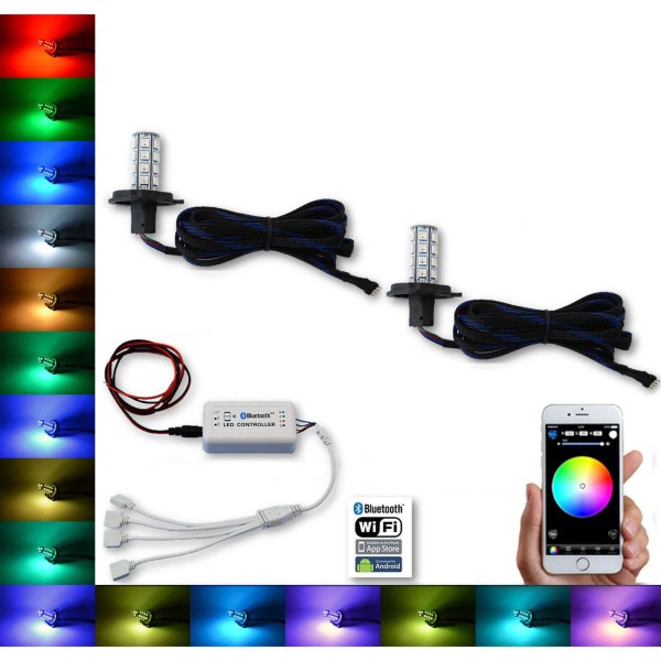 OCTANE LIGHTING H4 27 SMD RGB Multi-Color Changing Shift Led
