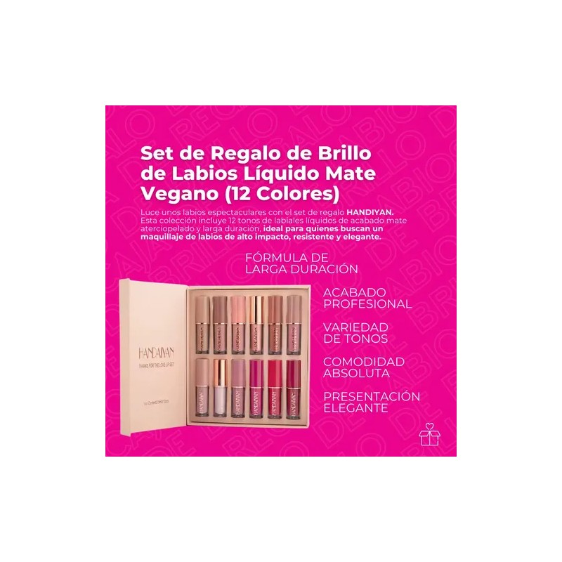 12 Colores Labiales Mate Larga Duracion Pintalabio Regalo