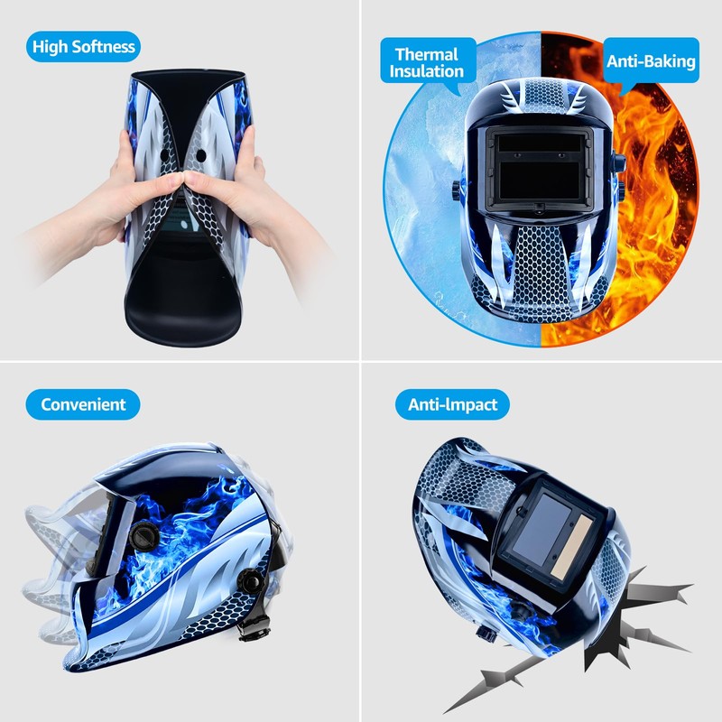DUTTY Welding protective mask, head mounted argon arc welding LCD