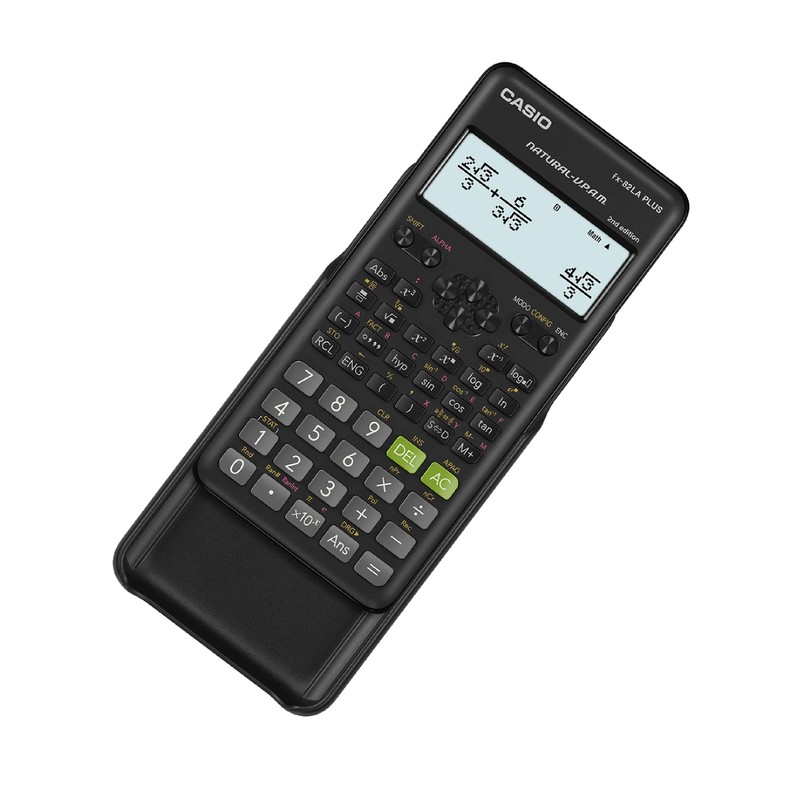 Casio FX-82LAPLUS2-BKSMT Calculadora Cientifica de 252 Funciones, Calculos fraccionarios, Estadistica,