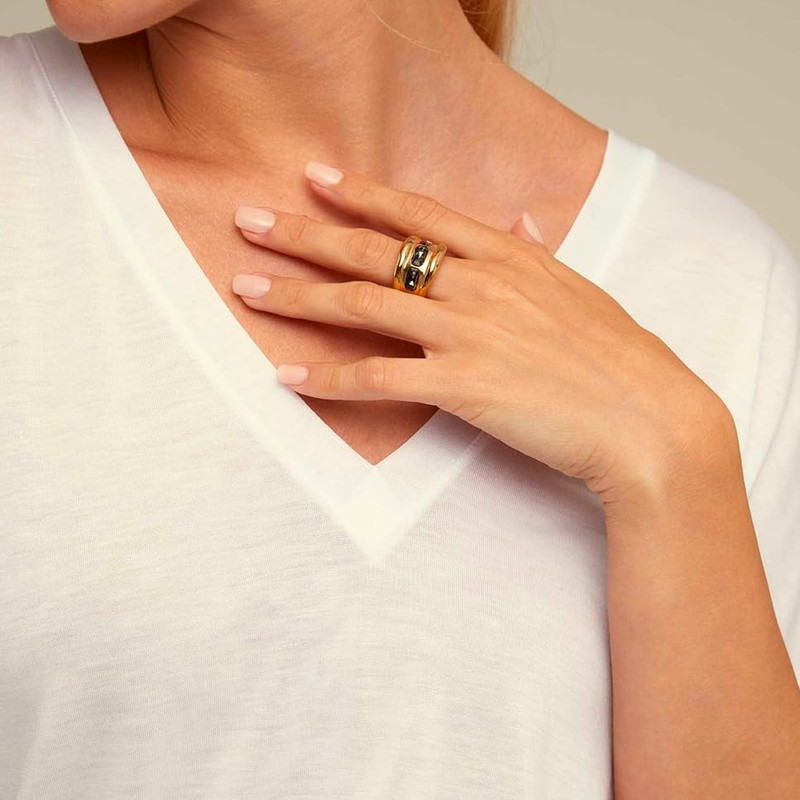 Uno de 50 18K Gold Plated Metal Alloy Ring with