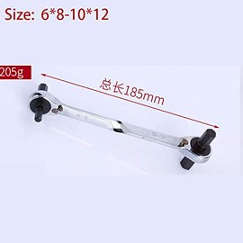 Hexagon Drive Ratchet Wrench Tool Quick Release Manual Double Head Torque Wrench with Sockets Lock for Universal Furniture Auto Car Repair (6 * 8-10 * 12)