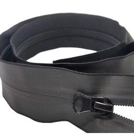 Replacement Waterproof Zip Size #5 Open End Fastener Single Slider Nylon Coil Water Resistant Zipper (Black, 70cm (27.5''))