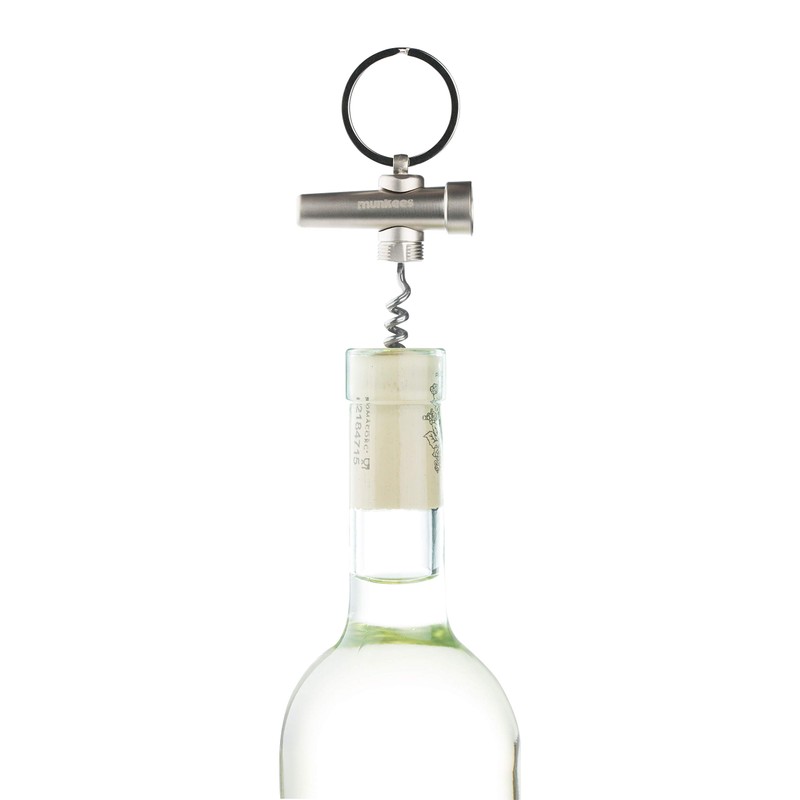 munkees 2 x key ring corkscrew bottle opener, double pack,