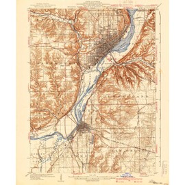 YellowMaps Peoria IL topo map, 1:62500 Scale, 15 X 15 Minute, Historical, 1905, Updated 1940, 19.7 x 16.4 in - Tyvek