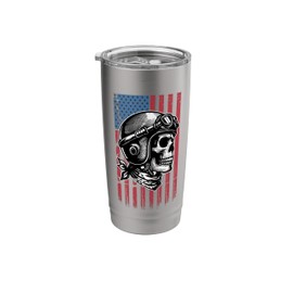 Born For A Purpose, To Ride it. USA American Flag Motorcycle Stainless Steel Insulated Tumbler