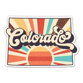 Colorado Retro Style State Vinyl Sticker - Car Window Bumper Laptop - 5"