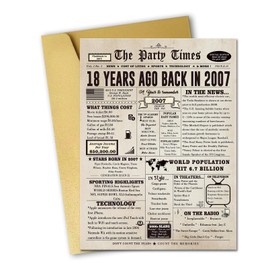 mmuue Big 18th Birthday Card for Son Daughter, Jumbo 18 Birthday Gifts for Her Him, Retro 18th Birthday Decorations for Girls Boys, Gifts for 18 Year Old Friend