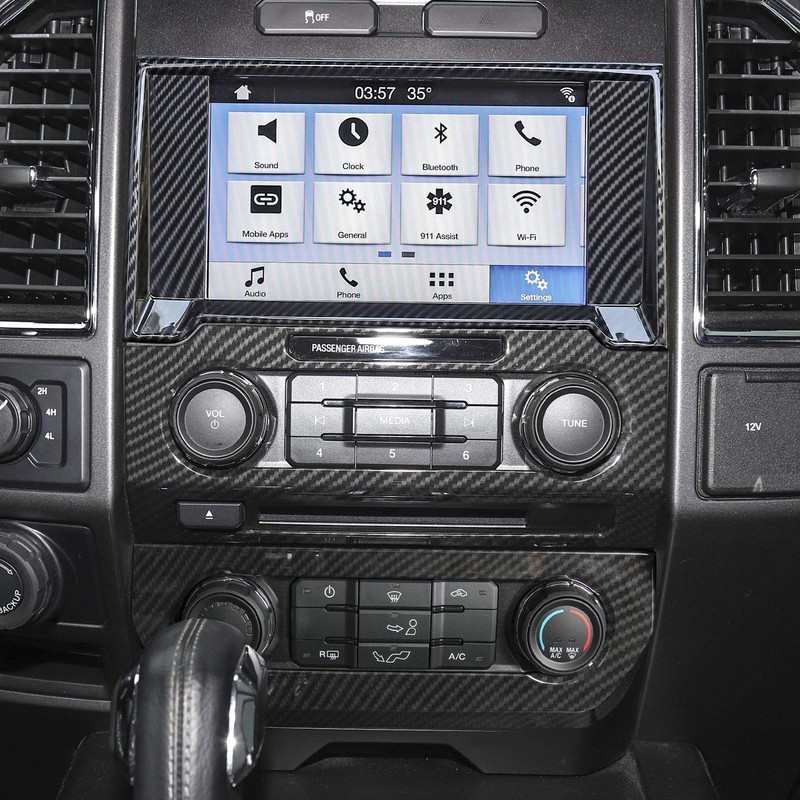 Voodonala for F150 ABS Carbon Fiber Navigation Air Conditioning Volume
