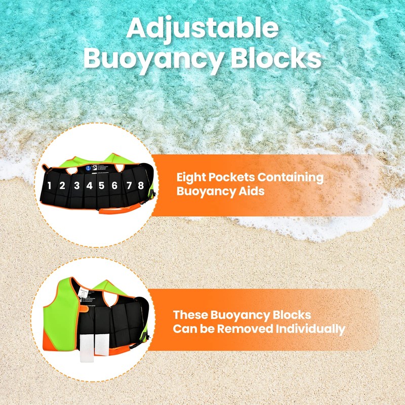 Kids Swim Vest with Adjustable Safety Straps for Ages 1-3
